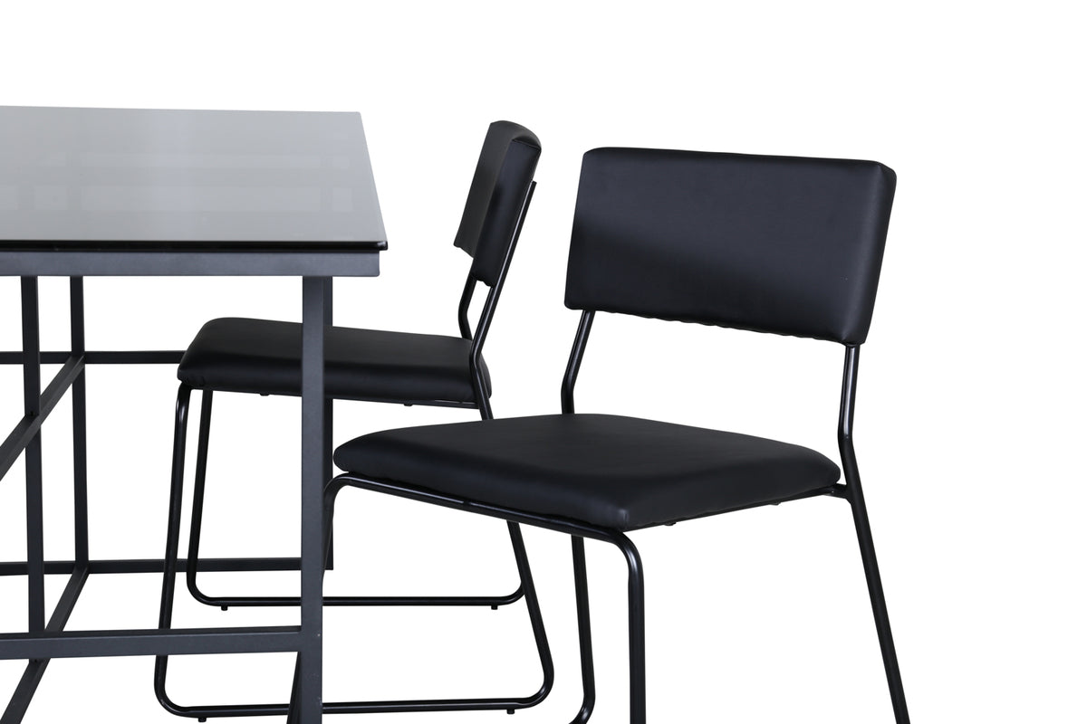 Kenth & Leif Spisebordsstole Sort + Spisebord 90x200