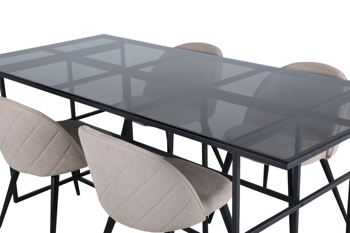 Leif & Velvet Spisebord 90x200 + Spisestole Beige