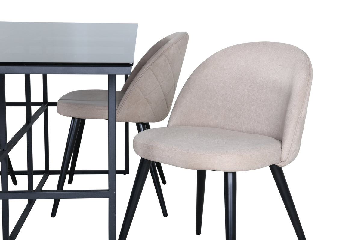 Leif & Velvet Spisebord 90x200 + Spisestole Beige