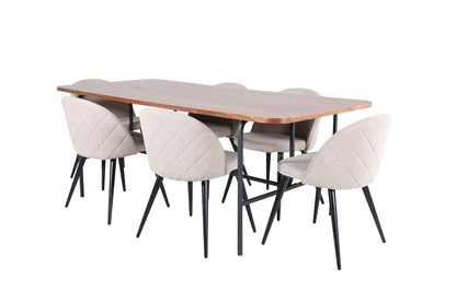 Uno, Velvet rektangulært spisebordssæt