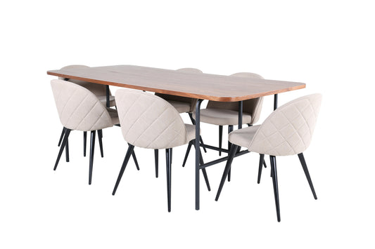 Uno, Velvet rektangulært spisebordssæt