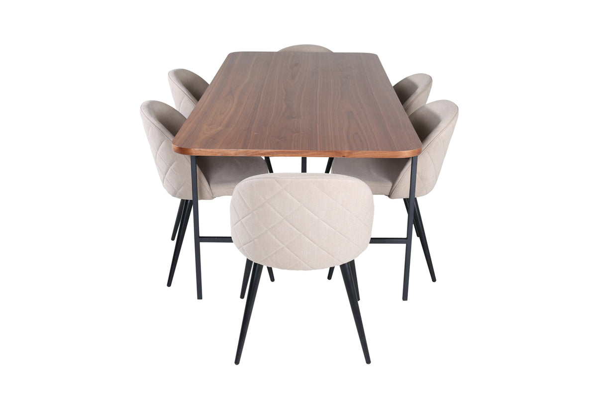 Uno, Velvet rektangulært spisebordssæt