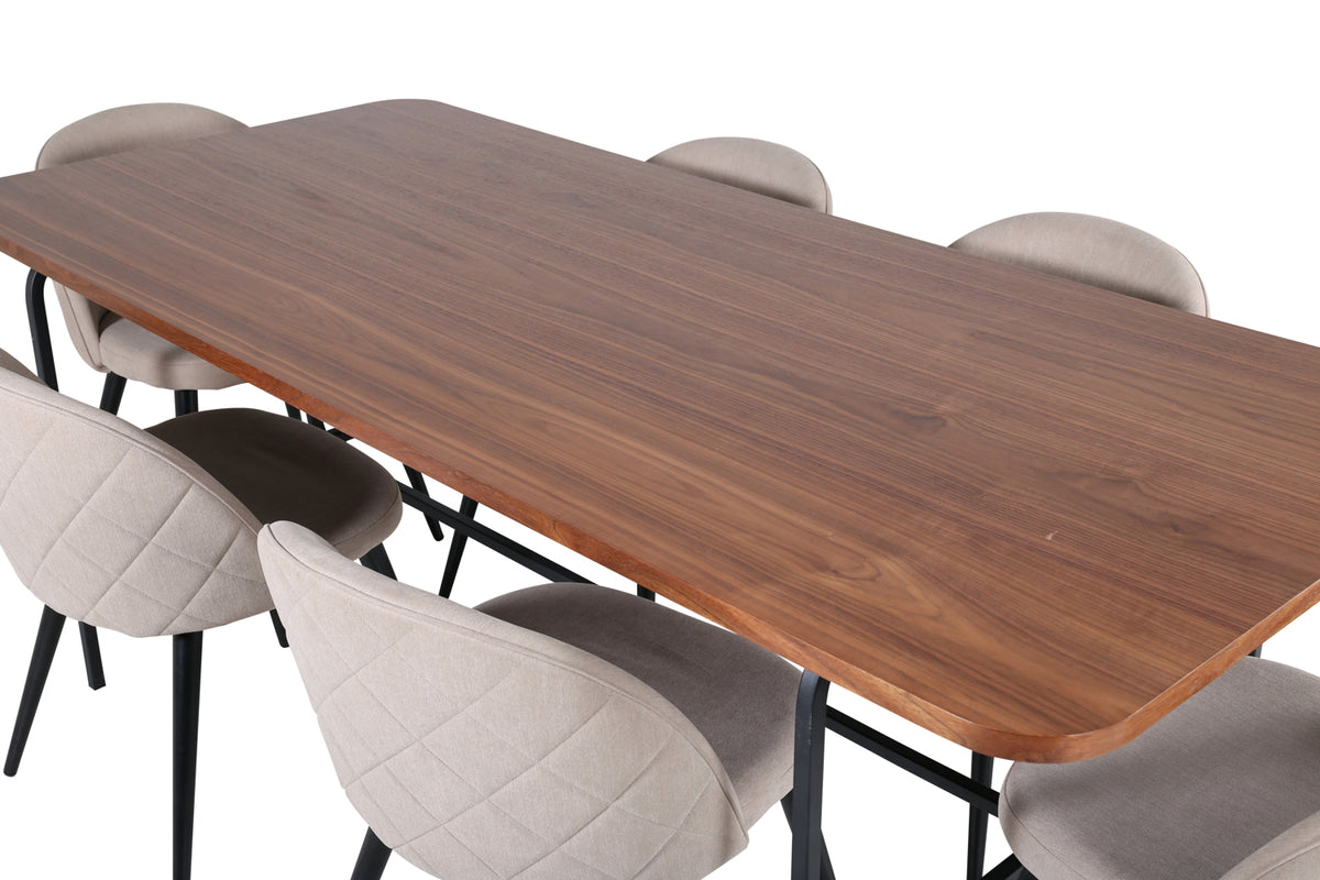 Uno, Velvet rektangulært spisebordssæt