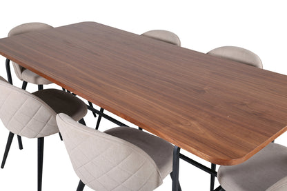 Uno, Velvet rektangulært spisebordssæt