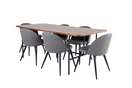 Uno, Velvet rektangulært spisebordssæt