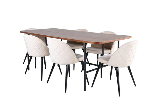 Uno, Velvet rektangulært spisebordssæt