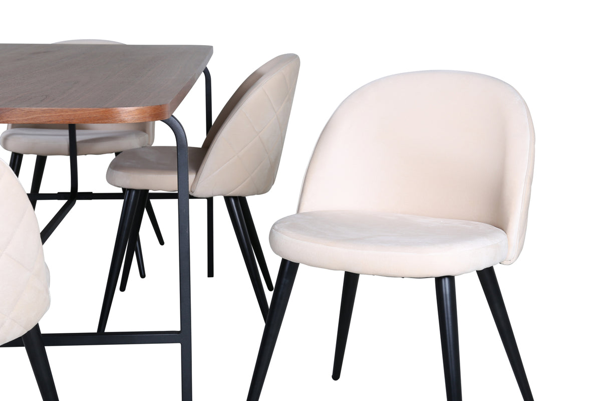 Uno, Velvet rektangulært spisebordssæt