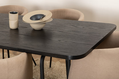 Berit & Uno Spisebordsstole Beige + Spisebord 90x200