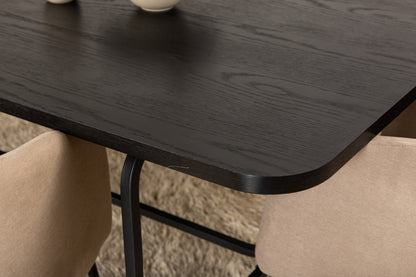 Berit & Uno Spisebordsstole Beige + Spisebord 90x200