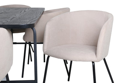 Berit & Uno Spisebordsstole Beige + Spisebord 90x200
