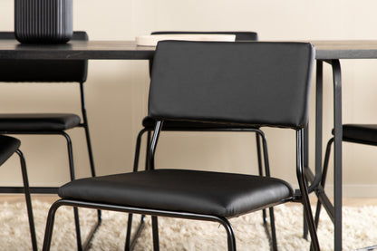 Kenth & Uno Spisebordsstole Sort + Spisebord 90x200