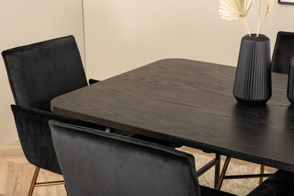 Petra & Uno Spisebordsstole Sort + Spisebord 90x200