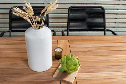 Rektangulært spisebord 120 x 70 Natur + Spisebordsstol 2-pak Sort