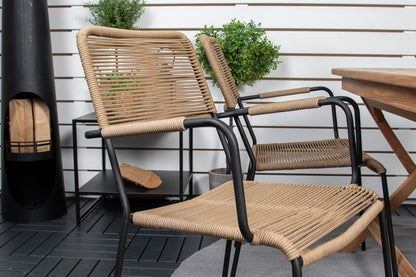 Rektangulært spisebord 120 x 70 Natur + Spisebordsstol 2-pak Brun