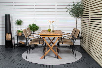 Rektangulært spisebord 120 x 70 Natur + Spisebordsstol 2-pak Brun