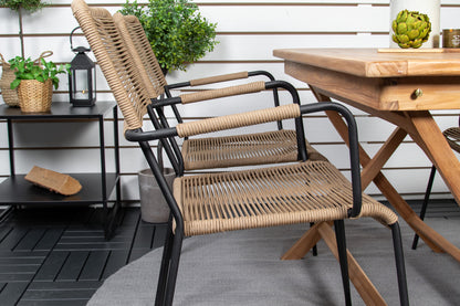 Rektangulært spisebord 120 x 70 Natur + Spisebordsstol 2-pak Brun