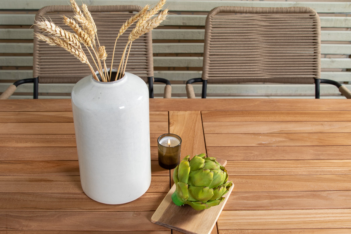 Rektangulært spisebord 120 x 70 Natur + Spisebordsstol 2-pak Brun