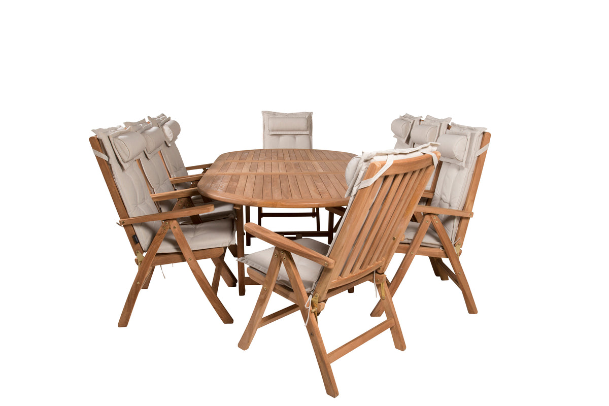 Kenya Positionsstole Natur + Ovalt Spisebord