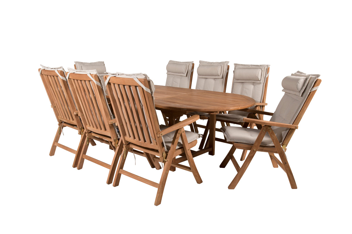 Kenya Positionsstole Natur + Ovalt Spisebord