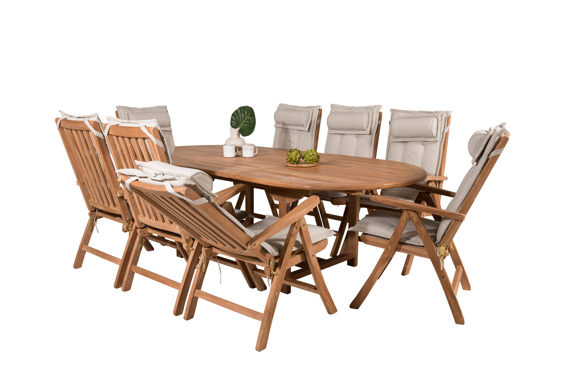 Kenya Positionsstole Natur + Ovalt Spisebord