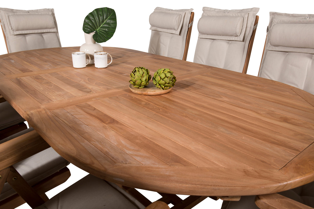 Kenya Positionsstole Natur + Ovalt Spisebord