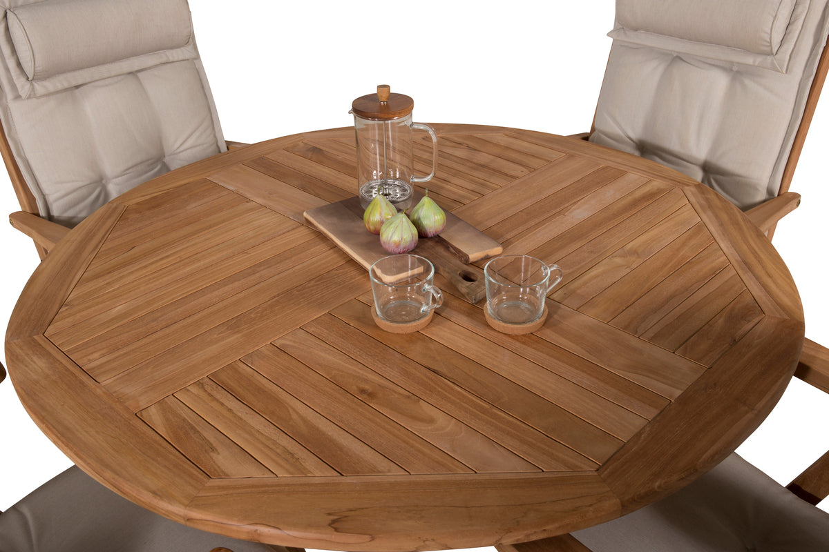 Position Chair Nature + Rundt Spisebord 120 Nature