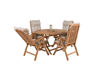 Position Chair Nature + Rundt Spisebord 120 Nature