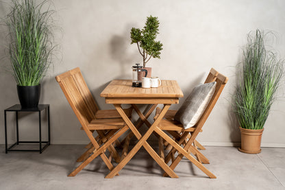 Spisebordsstol 2-pak Natur + Rektangulært Spisebord 120 x 70 Natur