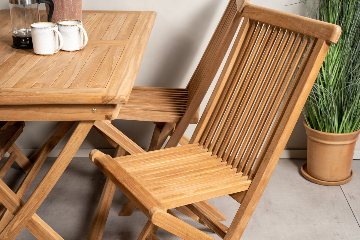 Spisebordsstol 2-pak Natur + Rektangulært Spisebord 120 x 70 Natur