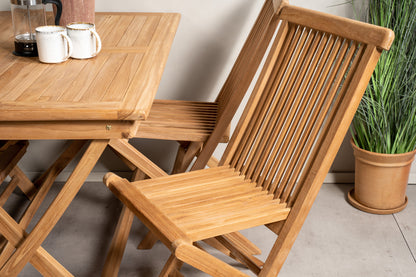 Spisebordsstol 2-pak Natur + Rektangulært Spisebord 120 x 70 Natur