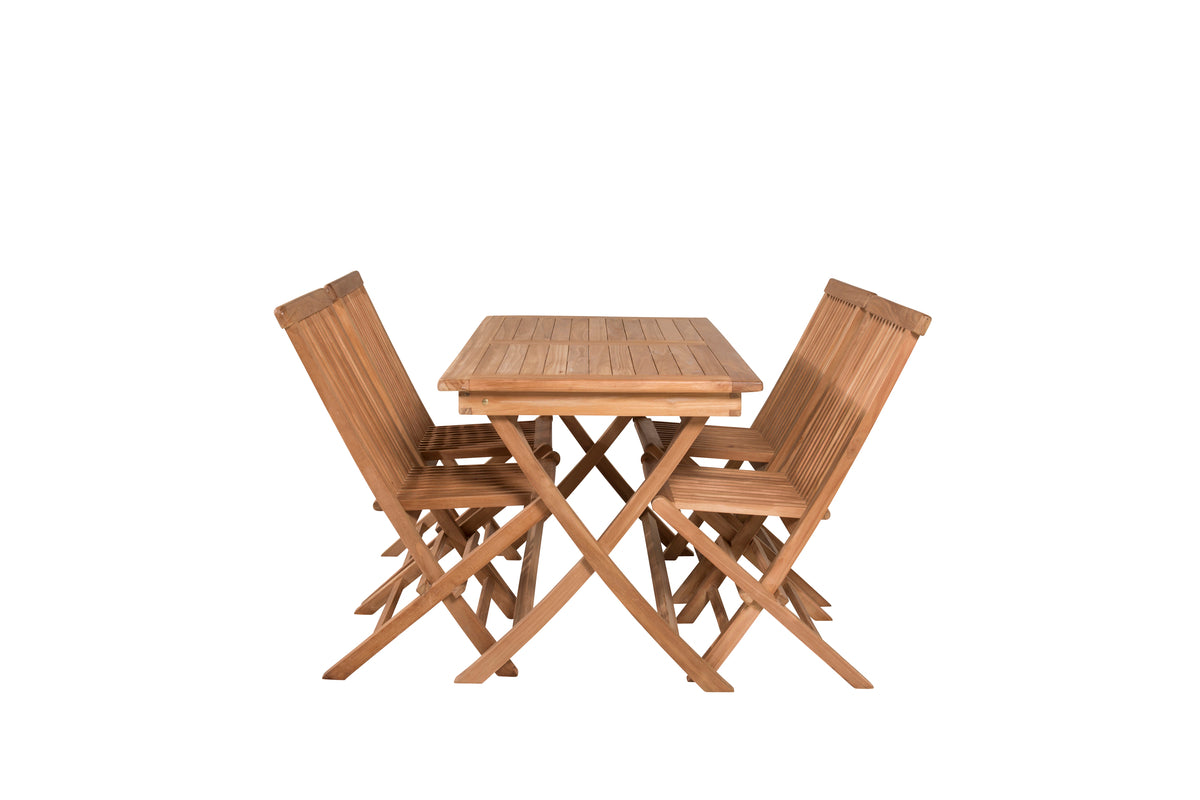 Spisebordsstol 2-pak Natur + Rektangulært Spisebord 120 x 70 Natur