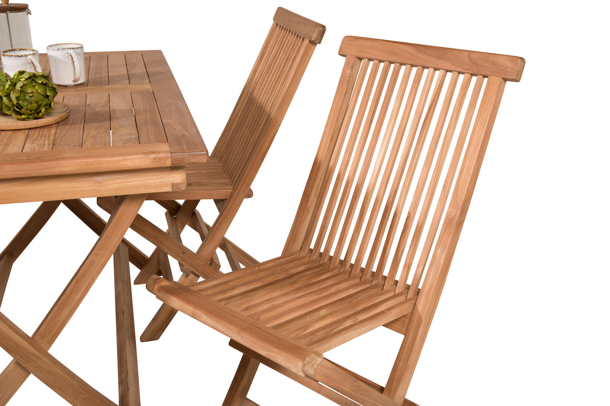 Spisebordsstol 2-pak Natur + Rektangulært Spisebord 120 x 70 Natur