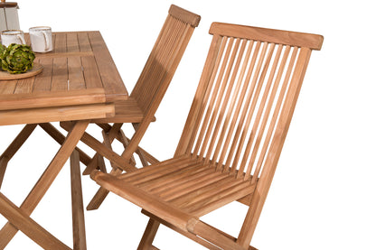 Spisebordsstol 2-pak Natur + Rektangulært Spisebord 120 x 70 Natur