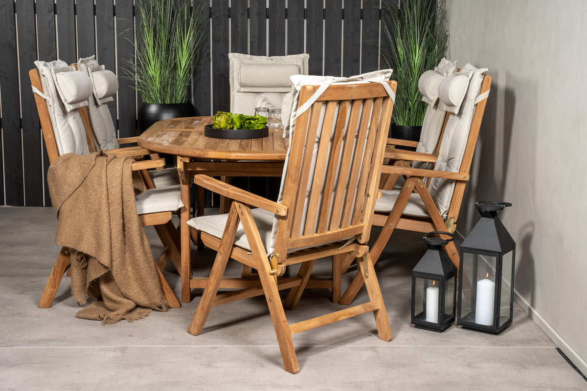 Kenya Positionsstole Natur + Ovalt Spisebord