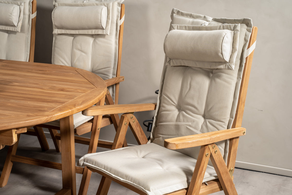 Kenya Positionsstole Natur + Ovalt Spisebord