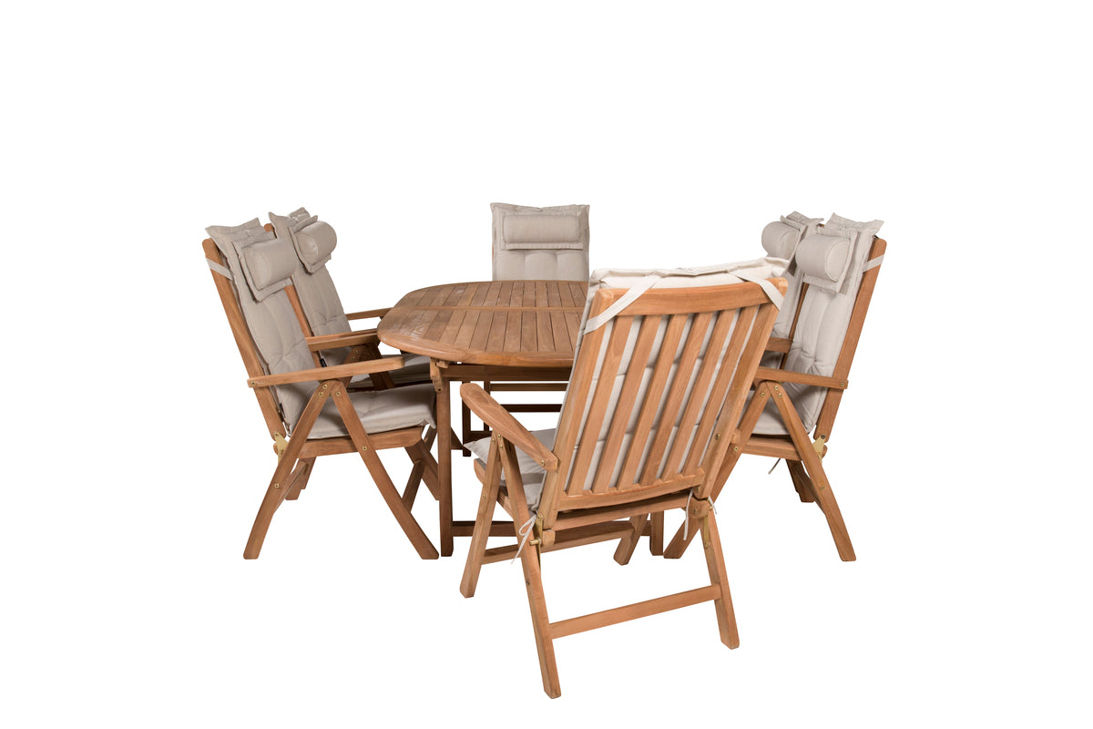 Kenya Positionsstole Natur + Ovalt Spisebord