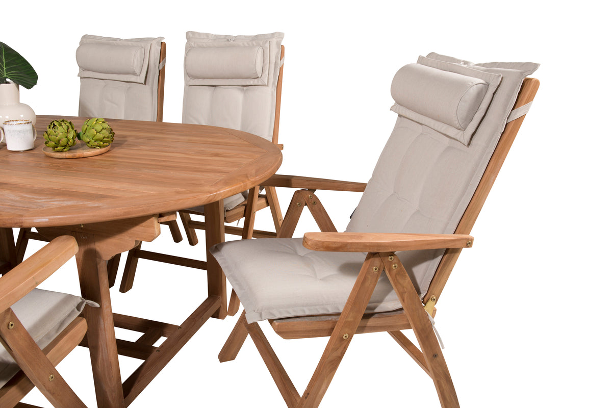 Kenya Positionsstole Natur + Ovalt Spisebord