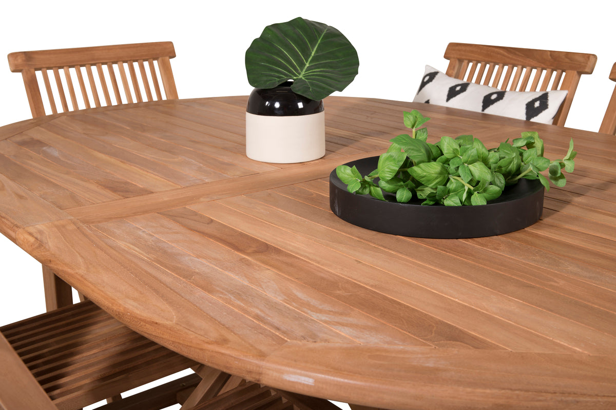 Kenya Spisebordsstole Natur + Spisebord 180 x 120