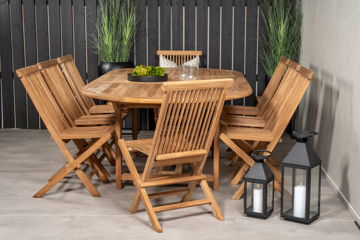 Kenya Spisebordsstole Natur + Spisebord 180 x 120