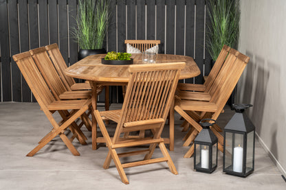 Kenya Spisebordsstole Natur + Spisebord 180 x 120