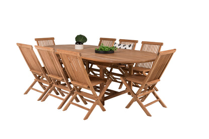 Kenya Spisebordsstole Natur + Spisebord 180 x 120