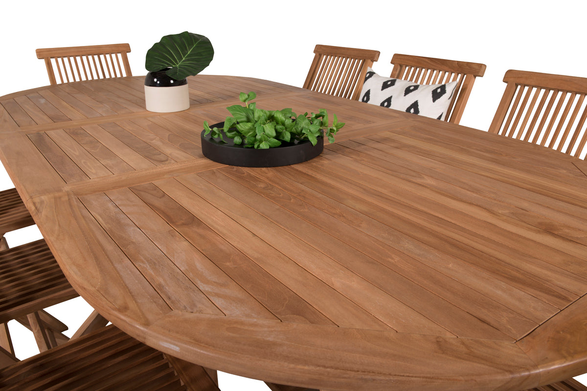 Kenya Spisebordsstole Natur + Spisebord 180 x 120