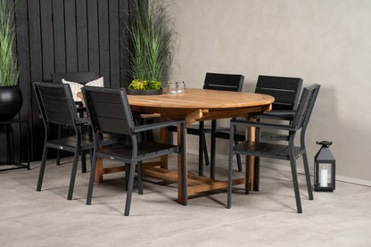 Levels & Kenya Spisebordsstole 2-pak Sort + Ovalt Spisebord