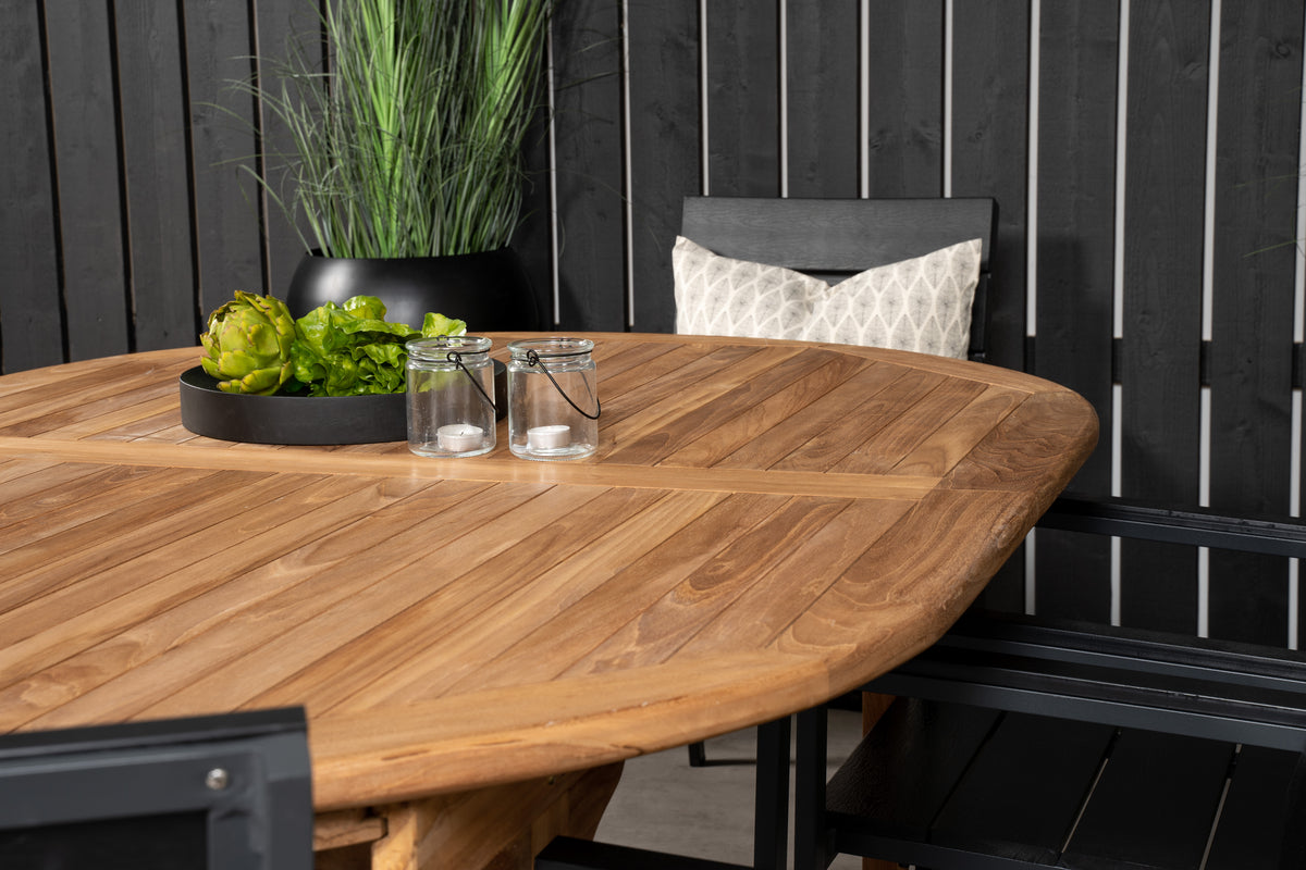 Levels & Kenya Spisebordsstole 2-pak Sort + Ovalt Spisebord