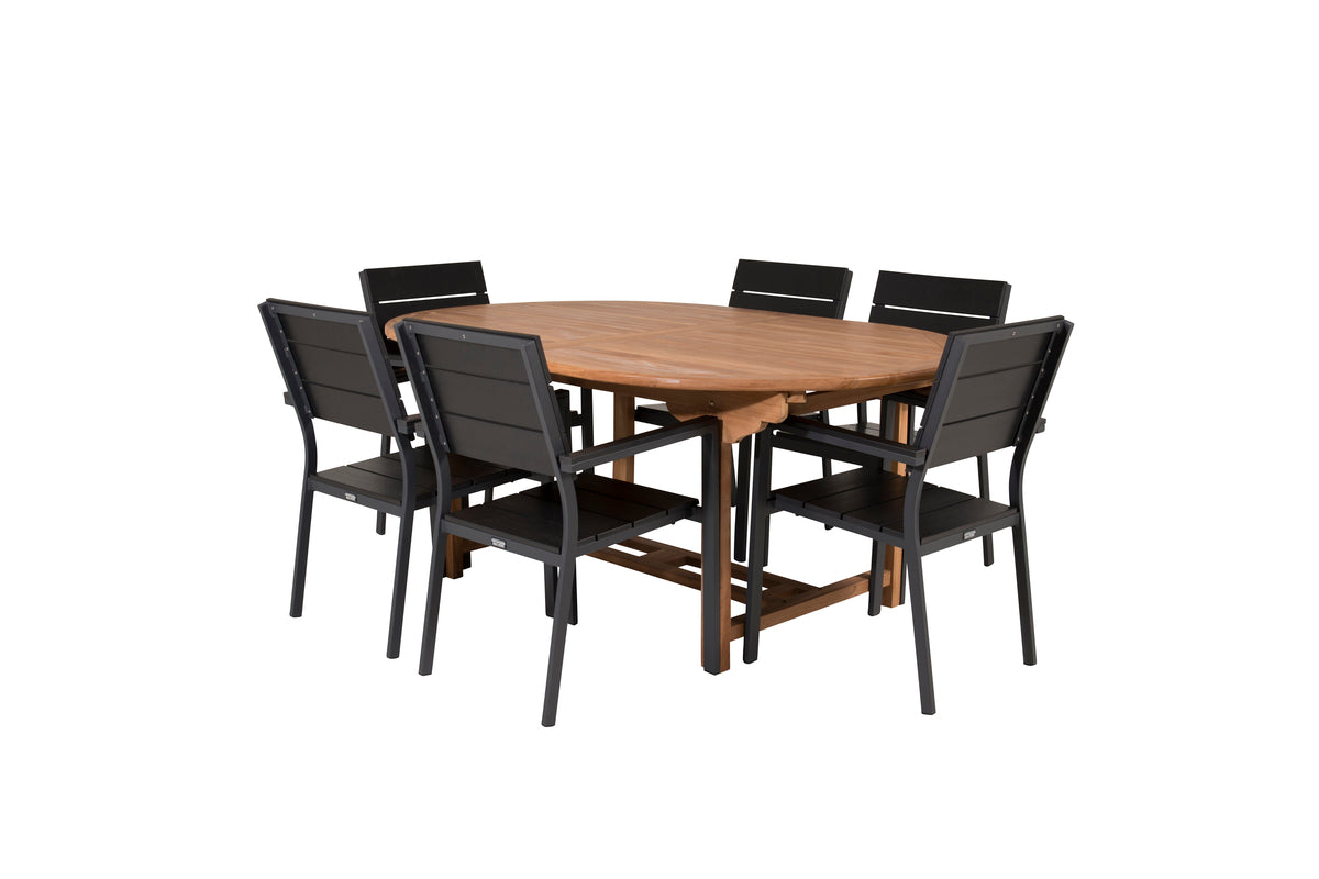 Levels & Kenya Spisebordsstole 2-pak Sort + Ovalt Spisebord