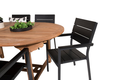 Levels & Kenya Spisebordsstole 2-pak Sort + Ovalt Spisebord