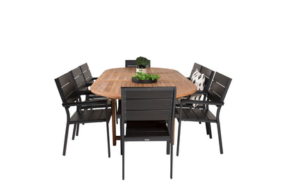 Levels & Kenya Spisebordsstole 2-pak Sort + Ovalt Spisebord