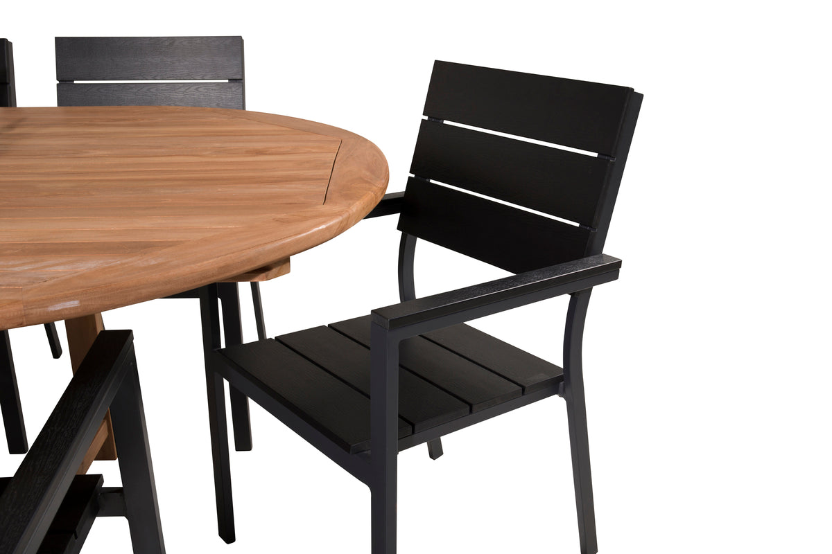 Levels & Kenya Spisebordsstole 2-pak Sort + Ovalt Spisebord