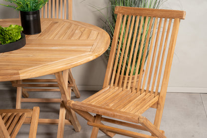 Spisebordsstol 2-pak Natur + Rundt Spisebord 120 Natur