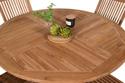 Spisebordsstol 2-pak Natur + Rundt Spisebord 120 Natur